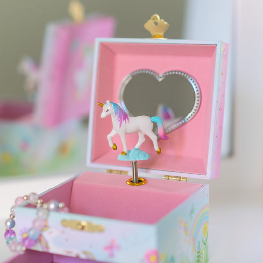 Enchanted Garden Floral Unicorn Musical Jewelry Box