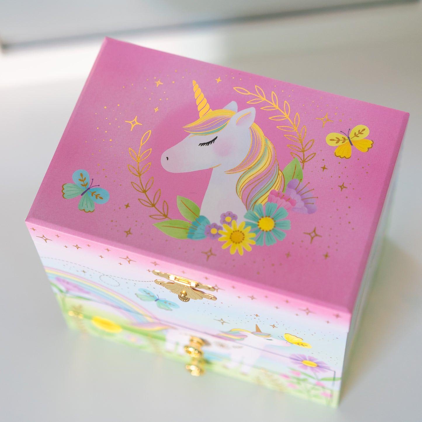 Magical Floral Unicorn Musical Jewelry Box
