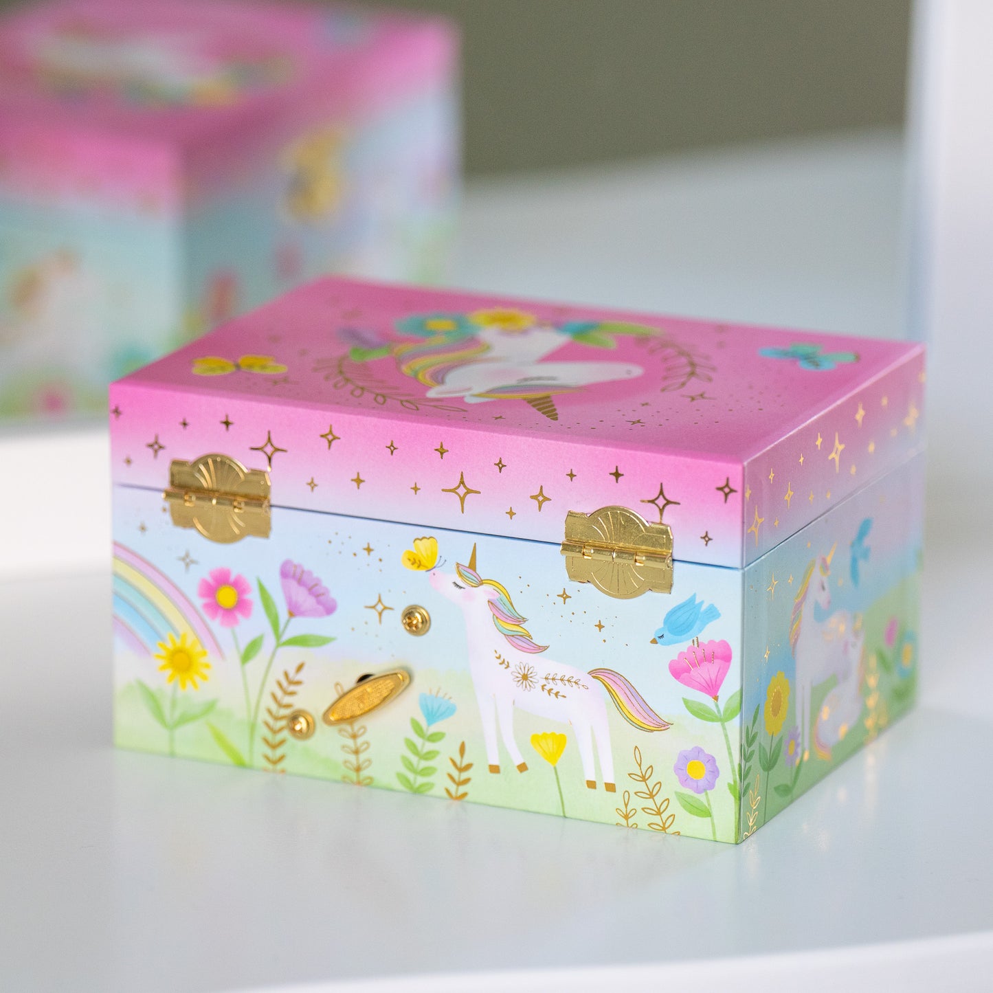 Fairytale Floral Unicorn Musical Jewelry Box