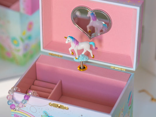 Floral Unicorn Musical Jewelry Box w/ Drawer