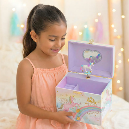 Unicorn Musical Jewelry Box with 2 Drawers - Plays "Beautiful Dreamer"