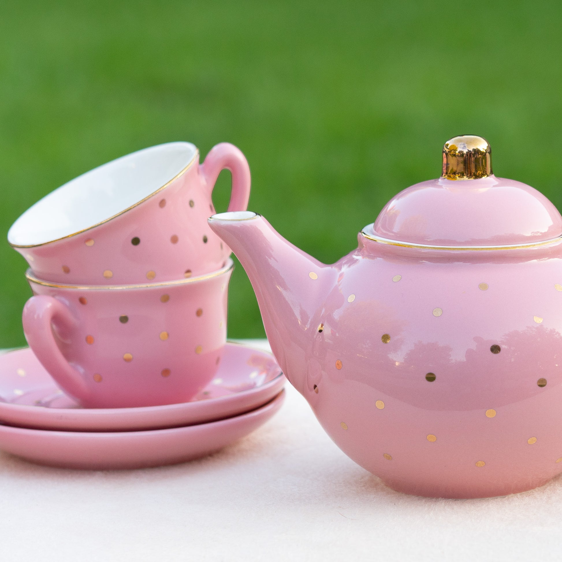 Pink Tea Party Set Porcelain Tea Set Pink - Main Image