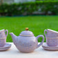 Lavender and Gold Dots Porcelain Tea Party Set