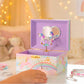 Giggle & Honey musical jewelry box for little girls with watercolor illustrations, velvet lining, and a spinning unicorn figurine. A premium keepsake and jewelry organizer designed for kids' bedroom decor.