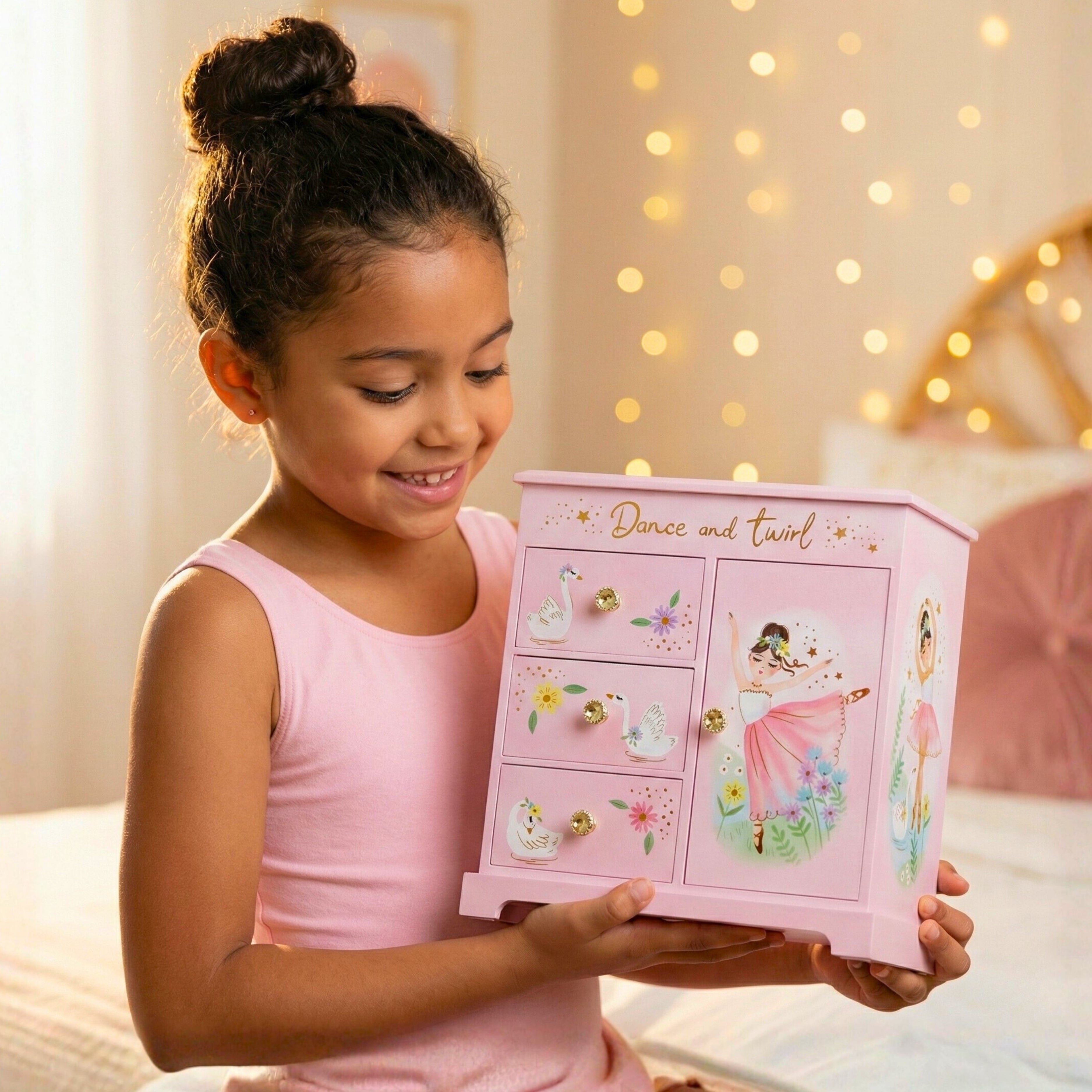 Swan Lake Ballerina Jewelry Box w/ Drawers | Giggle & Honey
