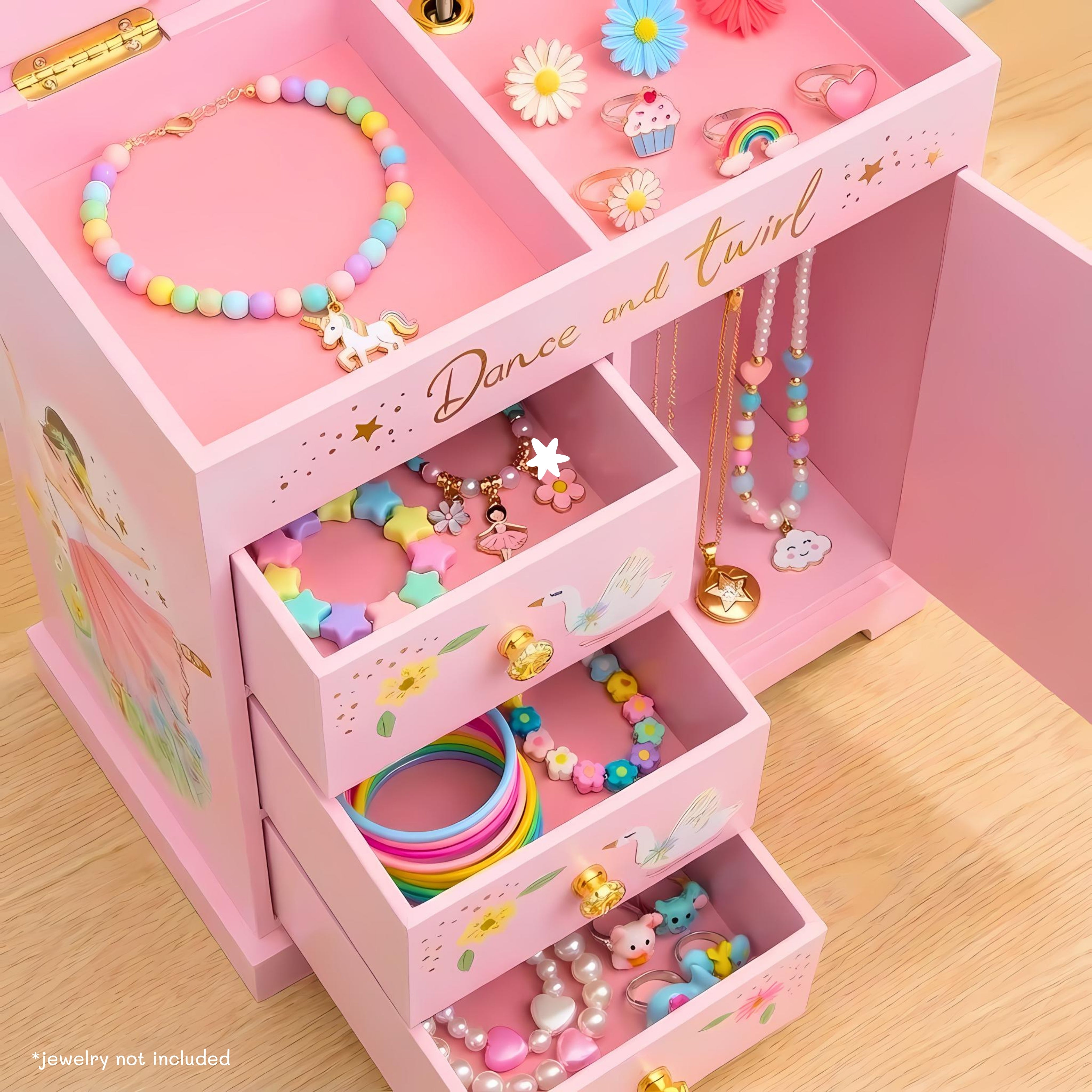 Swan Lake Ballerina Jewelry Box w/ Drawers | Giggle & Honey