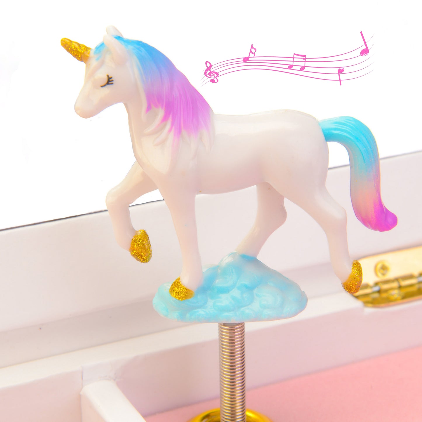 Floral Unicorn Musical Jewelry Box with Drawers