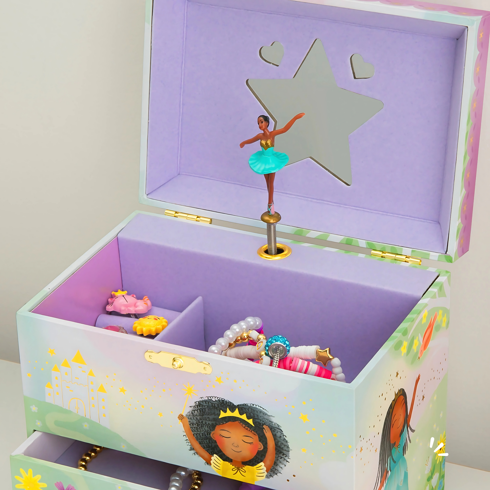 Large Musical Jewelry Box w/ 2 Drawers | Giggle & Honey Large Musical Jewelry Box w/ 2 Drawers | Giggle & Honey