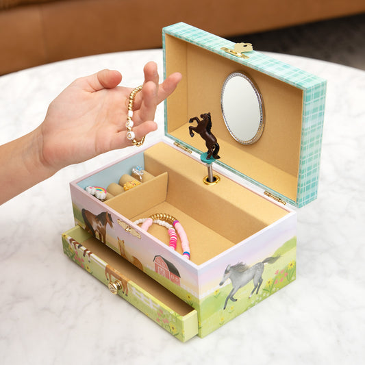 Home on the Range Horse Jewelry Box with Drawer