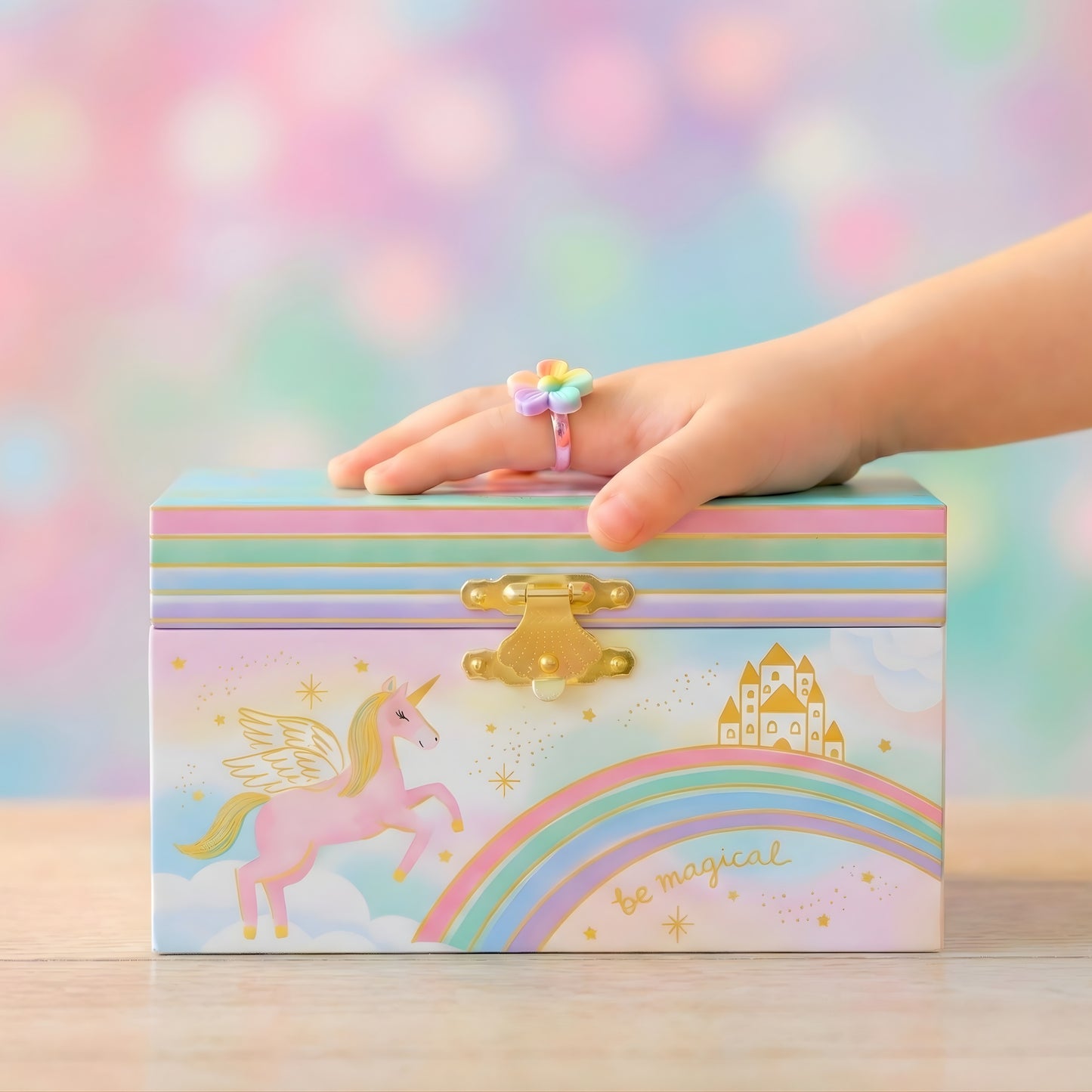 pastel unicorn jewelry box for little girls