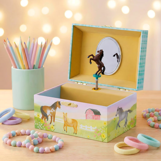 Giggle and Honey Horse Musical Jewelry Box playing Home on the Range