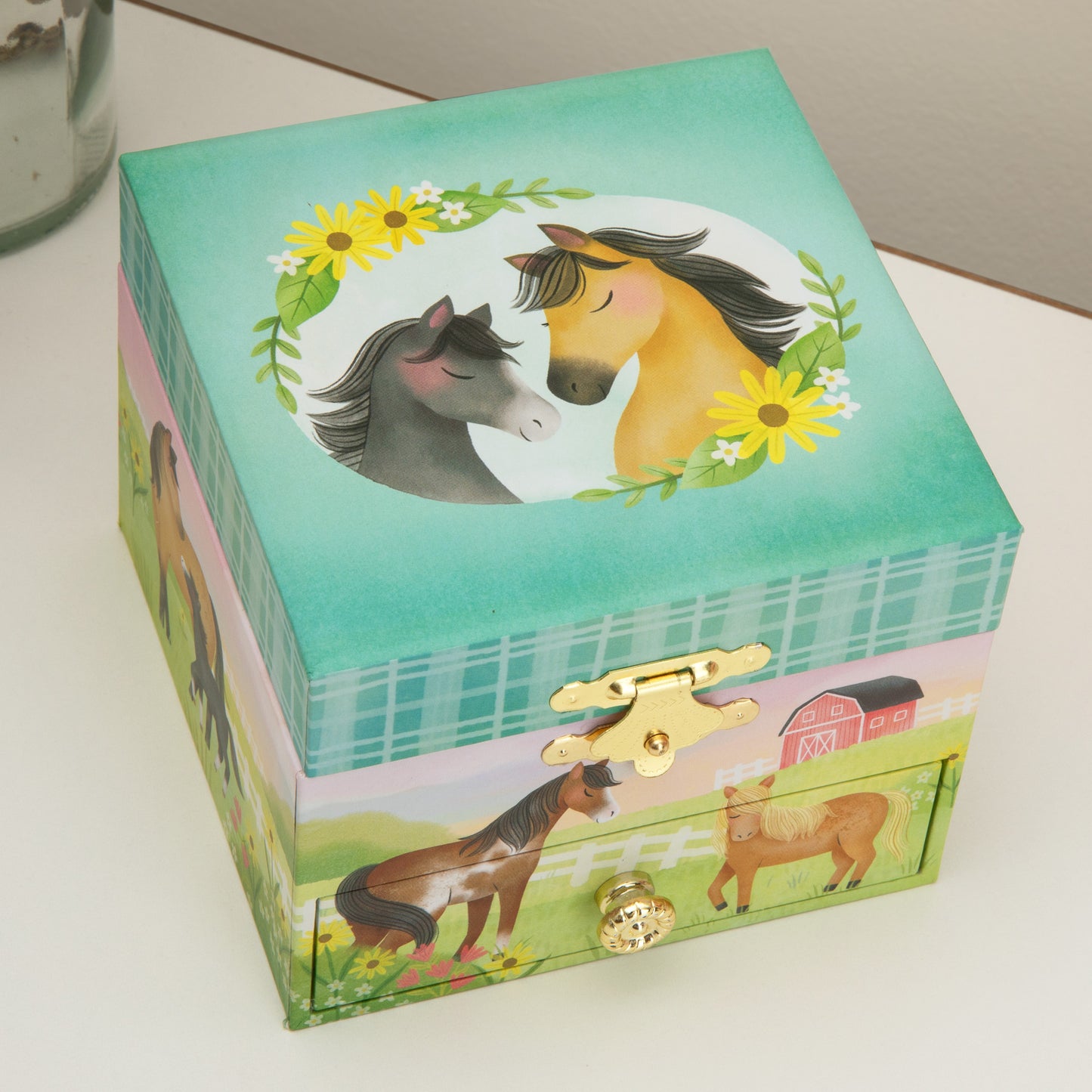 Horse Musical Jewelry Box w/ Drawer