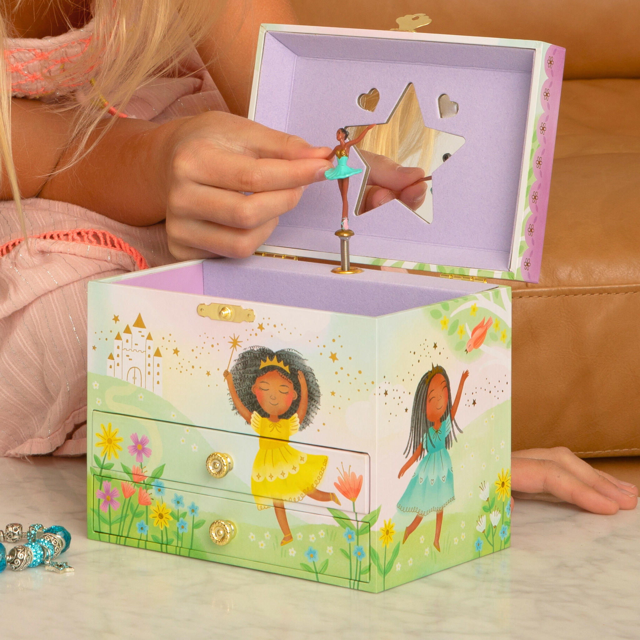 Large Musical Jewelry Box w/ 2 Drawers | Giggle & Honey