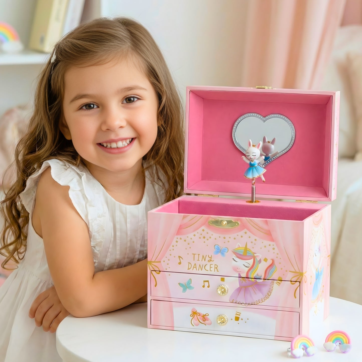 Large 2-Drawer Animal Ballerina Jewelry Box