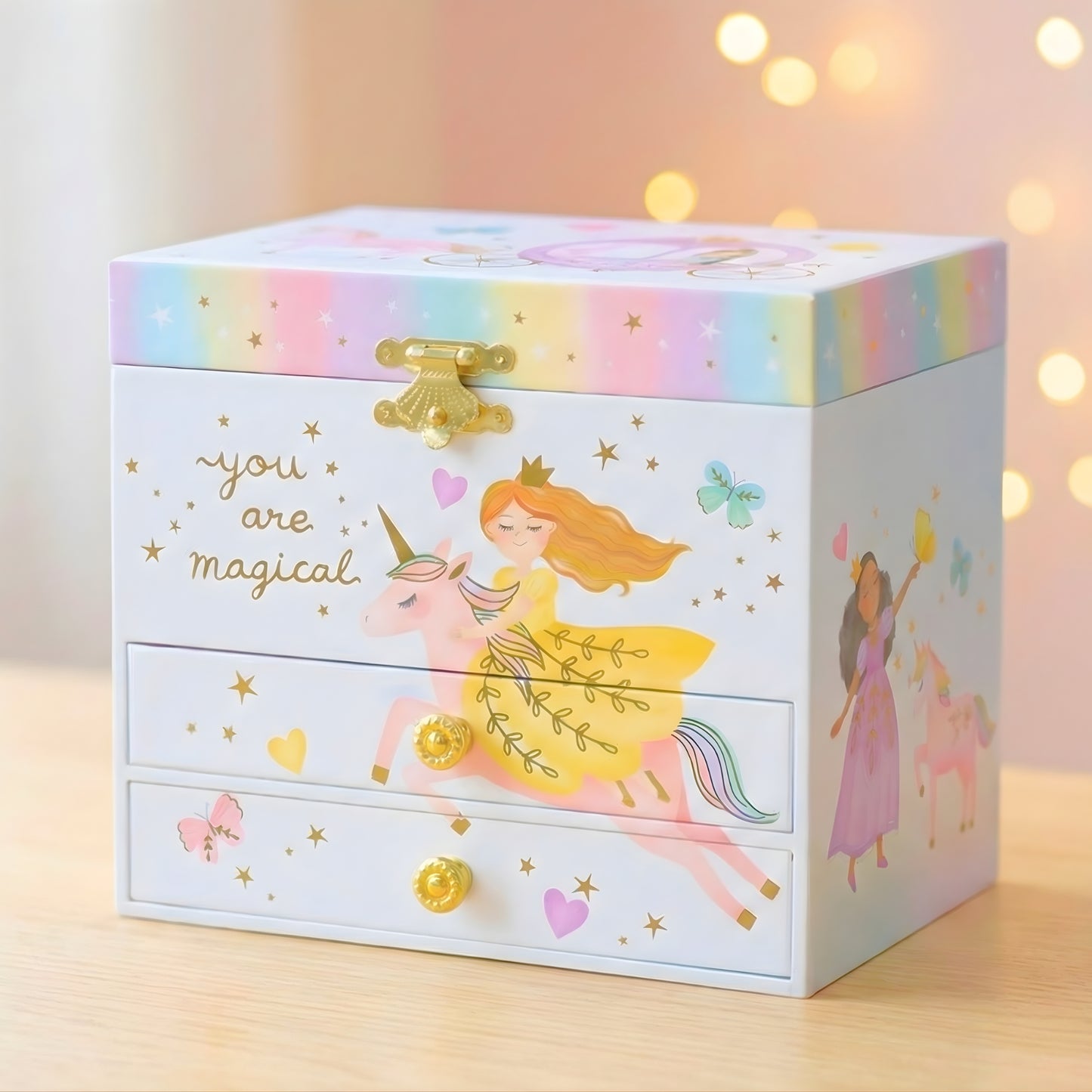 Princess Musical Jewelry Box w/ 2 Drawers