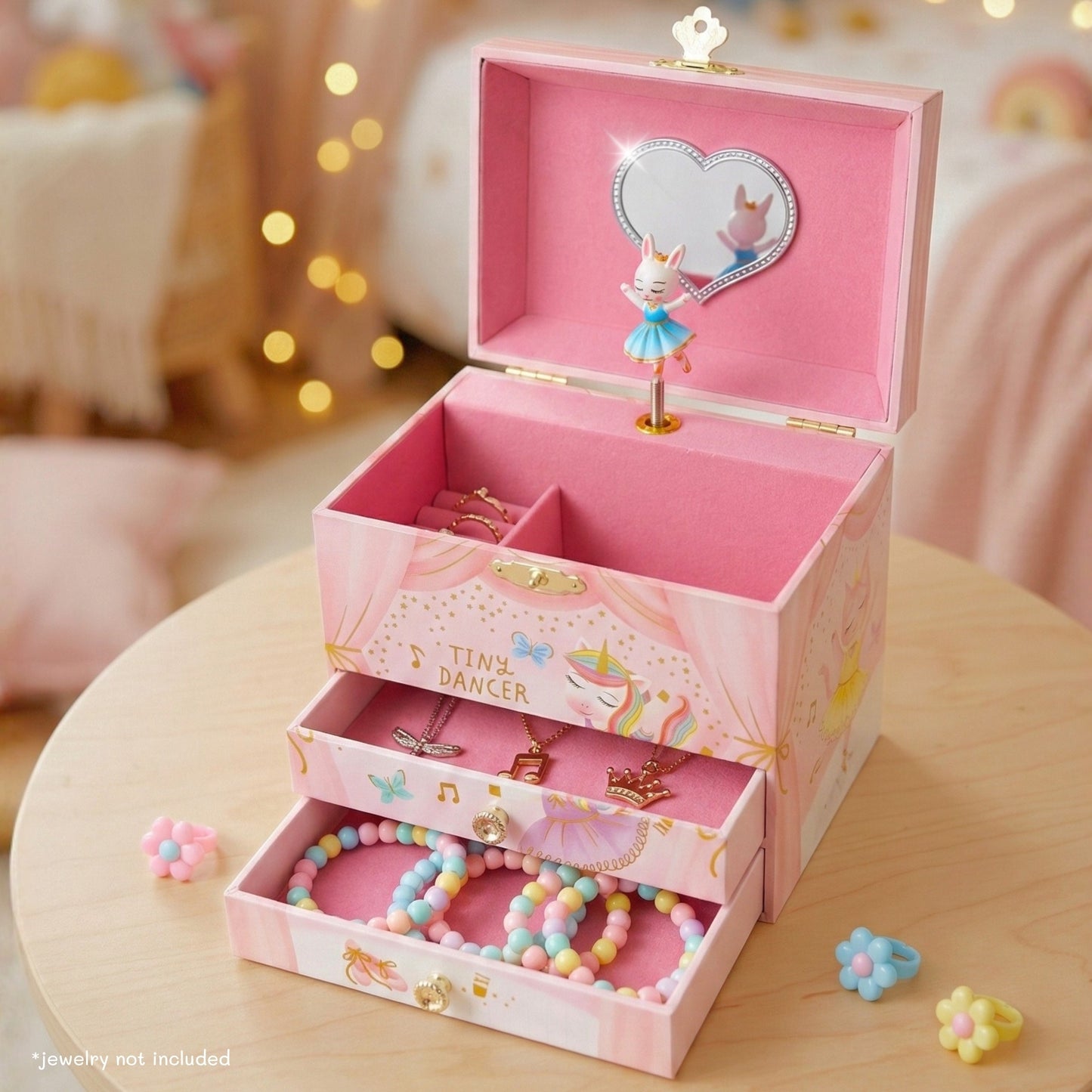 Large 2-Drawer Animal Ballerina Jewelry Box