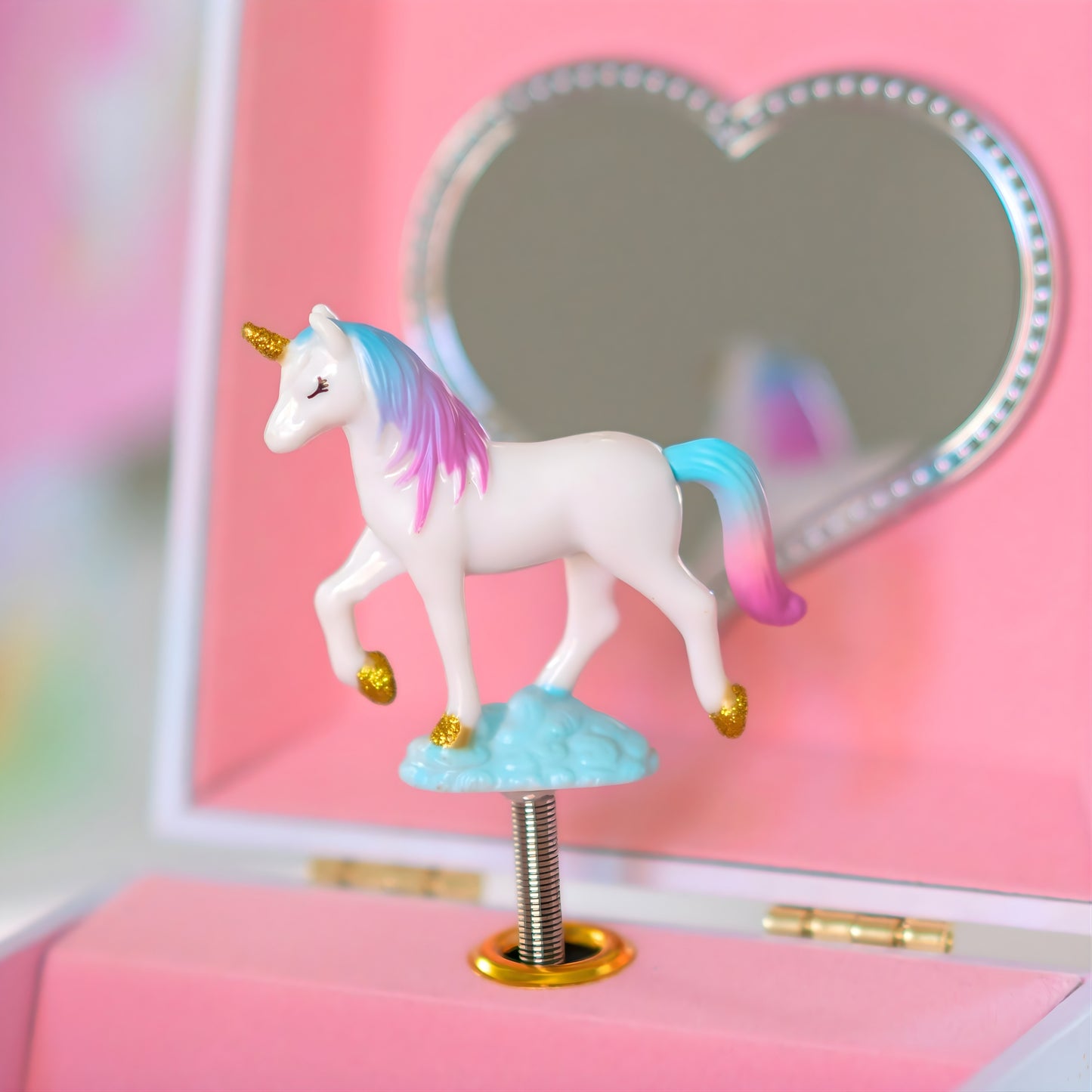 Enchanted Garden Floral Unicorn Musical Jewelry Box